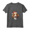 Design Semplice con Divertente Cane Foxhound Inglese Woofy Christmas Maglietta - Regalo Natale per Amanti dei Cani - Collo a V