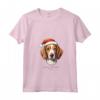 Design Semplice con Divertente Cane Foxhound Inglese Woofy Christmas Maglietta - Regalo Natale per Amanti dei Cani - Collo a V