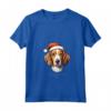 Design Semplice con Divertente Cane Foxhound Inglese Woofy Christmas Maglietta - Regalo Natale per Amanti dei Cani - Collo a V