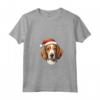 Design Semplice con Divertente Cane Foxhound Inglese Woofy Christmas Maglietta - Regalo Natale per Amanti dei Cani - Collo a V