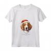 Design Semplice con Divertente Cane Foxhound Inglese Woofy Christmas Maglietta - Regalo Natale per Amanti dei Cani - Collo a V