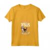 Donna Gesù e il cane - Foxhound inglese Maglietta con Collo a V - Walking with Jesus - Ideale per Cristiani e Amanti dei Cani