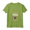 Donna Gesù e il cane - Foxhound inglese Maglietta con Collo a V - Walking with Jesus - Ideale per Cristiani e Amanti dei Cani