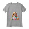 Donna Inglese Foxhound Cane Razza Buona Pasqua - Maglietta Happy Easter con Collo a V per Uomini, Donne e Bambini