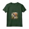 Foxhound Inglese Cane Giardino Fiori Pittura Mamma Papà Maglietta - Ideale Regalo per Proprietari di Cani - Collo a V e Taglio Classico