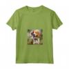 Foxhound Inglese Cane Giardino Fiori Pittura Mamma Papà Maglietta - Ideale Regalo per Proprietari di Cani - Collo a V e Taglio Classico