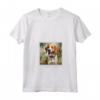 Foxhound Inglese Cane Giardino Fiori Pittura Mamma Papà Maglietta - Ideale Regalo per Proprietari di Cani - Collo a V e Taglio Classico