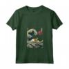 Donna Inglese Foxhound Giapponese Kanagawa Wave Divertente Surf Dog Maglietta con Collo a V - Regalo per Proprietari di Foxhound e Amanti dei Cani