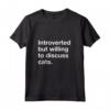 HapTiger Introverts Maglietta - Funny Cat Lady Introverts Unite Shirt for Cat Lovers - Ideal for Mother's Day or Birthday