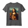 Mona Lisa + Gatto Maglietta - Creative Artistic Tee for Cat Lovers