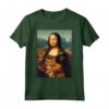 Mona Lisa + Gatto Maglietta - Creative Artistic Tee for Cat Lovers