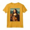 Mona Lisa + Gatto Maglietta - Creative Artistic Tee for Cat Lovers
