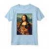 Mona Lisa + Gatto Maglietta - Creative Artistic Tee for Cat Lovers