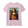 Mona Lisa + Gatto Maglietta - Creative Artistic Tee for Cat Lovers