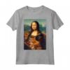 Mona Lisa + Gatto Maglietta - Creative Artistic Tee for Cat Lovers