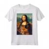 Mona Lisa + Gatto Maglietta - Creative Artistic Tee for Cat Lovers