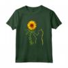 Magliette Grafiche del Gatto - Maglietta del Girasole del Gatto con Motivo Floreale - Ideale per Amanti dei Gatti