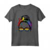Gay Mom Messy Hair Bun LGBTQ Rainbow Pride Women Lesbian Maglietta - Love Wins T-Shirt for Equality Protest and Support