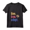 Donna Live Love Adotta Retro Vintage Genitori Adottivi Presenti - Maglietta con Collo a V - Regalo per Genitori Adottivi