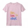 Donna Live Love Adotta Retro Vintage Genitori Adottivi Presenti - Maglietta con Collo a V - Regalo per Genitori Adottivi