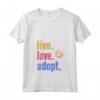 Donna Live Love Adotta Retro Vintage Genitori Adottivi Presenti - Maglietta con Collo a V - Regalo per Genitori Adottivi