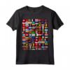 International World Flags T-shirt Bandiere Mappa del Mondo - Ideale per Viaggiatori e Insegnanti di Geografia - Acquista Maglietta con Bandiere del Mondo