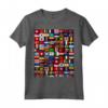 International World Flags T-shirt Bandiere Mappa del Mondo - Ideale per Viaggiatori e Insegnanti di Geografia - Acquista Maglietta con Bandiere del Mondo