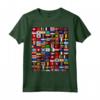 International World Flags T-shirt Bandiere Mappa del Mondo - Ideale per Viaggiatori e Insegnanti di Geografia - Acquista Maglietta con Bandiere del Mondo