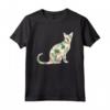 Regalo delle donne hawaiane del gatto floreale della stampa della ragazza del fiore giavanese Maglietta - Moda Tropicale per Amanti dei Gatti - Idea Regalo Unica per Compleanni o Vacanze