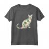 Regalo delle donne hawaiane del gatto floreale della stampa della ragazza del fiore giavanese Maglietta - Moda Tropicale per Amanti dei Gatti - Idea Regalo Unica per Compleanni o Vacanze