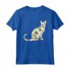 Regalo delle donne hawaiane del gatto floreale della stampa della ragazza del fiore giavanese Maglietta - Moda Tropicale per Amanti dei Gatti - Idea Regalo Unica per Compleanni o Vacanze
