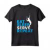 Eat Sleep Serve - Divertente Maglietta da Tennis Regalo per Giocatore di Tennis - Ideale per Natale