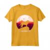 Goldador - Sagoma di cane carino e tramonto Maglietta - Abbigliamento per Amanti dei Goldador - Regalo Unico per Proprietari di Cani
