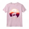 Goldador - Sagoma di cane carino e tramonto Maglietta - Abbigliamento per Amanti dei Goldador - Regalo Unico per Proprietari di Cani