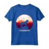 Goldador - Sagoma di cane carino e tramonto Maglietta - Abbigliamento per Amanti dei Goldador - Regalo Unico per Proprietari di Cani