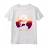 Goldador - Sagoma di cane carino e tramonto Maglietta - Abbigliamento per Amanti dei Goldador - Regalo Unico per Proprietari di Cani