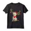 Giallo Goldador Splendida Renna Luci di Natale Albero Maglietta - Maglietta Cane Natale Divertente per Amanti del Cane e del Natale