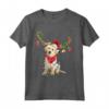 Giallo Goldador Splendida Renna Luci di Natale Albero Maglietta - Maglietta Cane Natale Divertente per Amanti del Cane e del Natale
