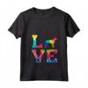 Donna Love Goldador Tie Dye Cane Mamma Papà Maglietta con Collo a V - Ideale Regalo per Amanti dei Cani - Light Fit