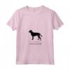 Donna Silhouette Nera Goldador Maglietta con Collo a V - Design Originale HapTiger - Ideale per Amanti dei Cani