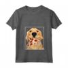 Donna Golden Retriever che mangia - Cane con una fetta di pizza Maglietta con Collo a V - Pizza Lover Golden Retriever - Ideale per amanti dei cani e della pizza