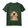 Donna Golden Retriever che mangia - Cane con una fetta di pizza Maglietta con Collo a V - Pizza Lover Golden Retriever - Ideale per amanti dei cani e della pizza