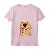Donna Golden Retriever che mangia - Cane con una fetta di pizza Maglietta con Collo a V - Pizza Lover Golden Retriever - Ideale per amanti dei cani e della pizza