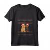 Donna Grifone di Bruxelles Natale Maglietta con Collo a V - Regalo Unico per Orgogliosi Proprietari di Griffon di Bruxelles o Genitori - Design Natalizio