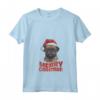 Divertente Cane Grifone di Bruxelles con Cappello di Babbo Natale - Maglietta Collo a V per Natale - Idea Regalo per Amanti dei Cani