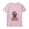 Divertente Cane Grifone di Bruxelles con Cappello di Babbo Natale - Maglietta Collo a V per Natale - Idea Regalo per Amanti dei Cani