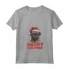 Divertente Cane Grifone di Bruxelles con Cappello di Babbo Natale - Maglietta Collo a V per Natale - Idea Regalo per Amanti dei Cani
