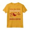 Il Vino Sorseggia Meglio in Compagnia di un Grifone di Bruxelles - T-shirt Divertente per Amanti del Vino e dei Cani - Ideale per Feste e Compleanni