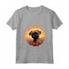 Donna Colorato Bruxelles Griffon Fiore Tramonto Cucciolo Cane Art Maglietta con Collo a V - Amore incondizionato per il mio Griffon di Bruxelles - Ideale per gli Amanti dei Cani