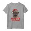 Divertente Cane Grifone di Bruxelles con Cappello di Babbo Natale - Maglietta Natalizia per Uomo e Donna - Idea Regalo Originale per Natale e Capodanno